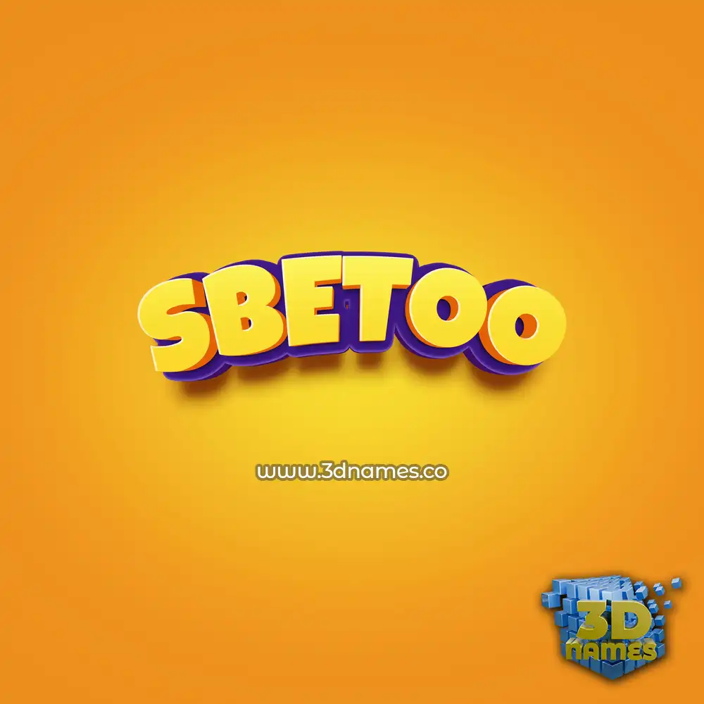 sbetoo in Orange Toon style - 3D name wallpaper