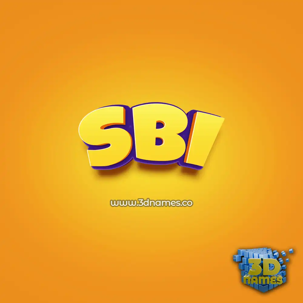 sbi in Orange Toon style - 3D name wallpaper