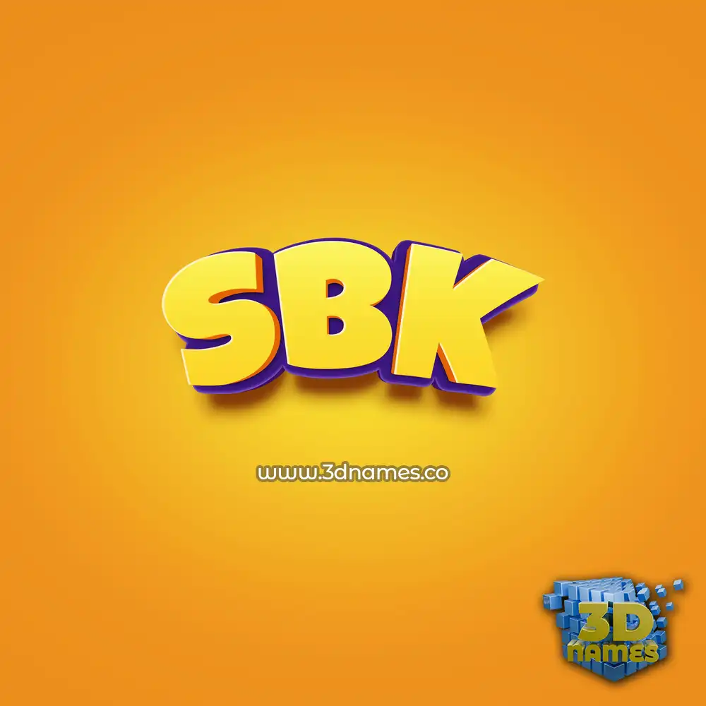sbk in Orange Toon style - 3D name wallpaper