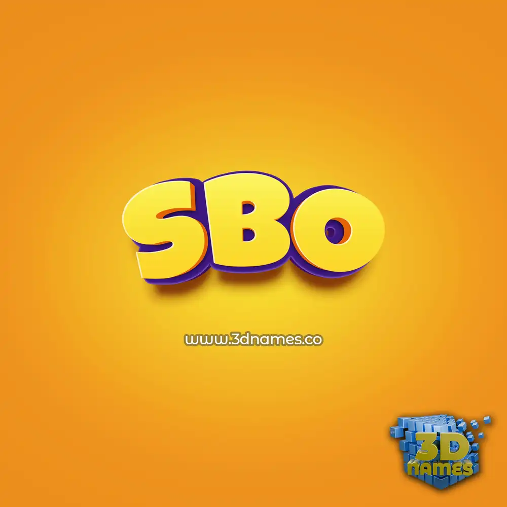 sbo in Orange Toon style - 3D name wallpaper