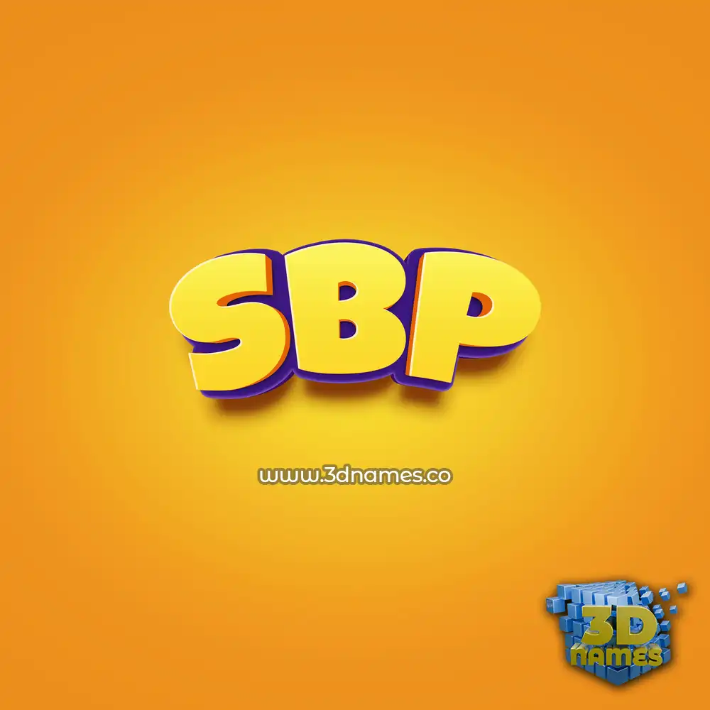sbp in Orange Toon style - 3D name wallpaper