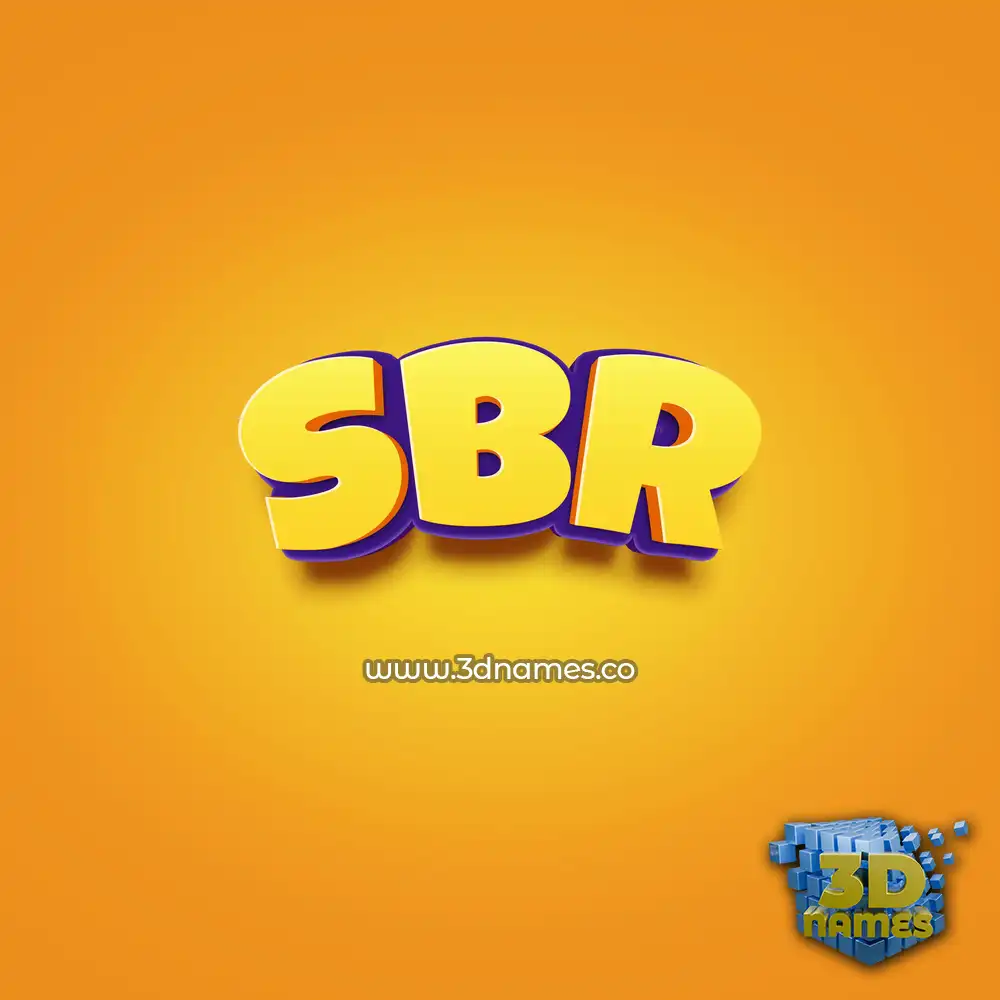 sbr in Orange Toon style - 3D name wallpaper