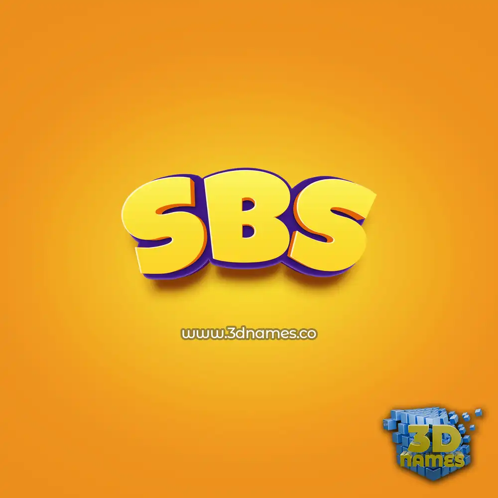 sbs in Orange Toon style - 3D name wallpaper