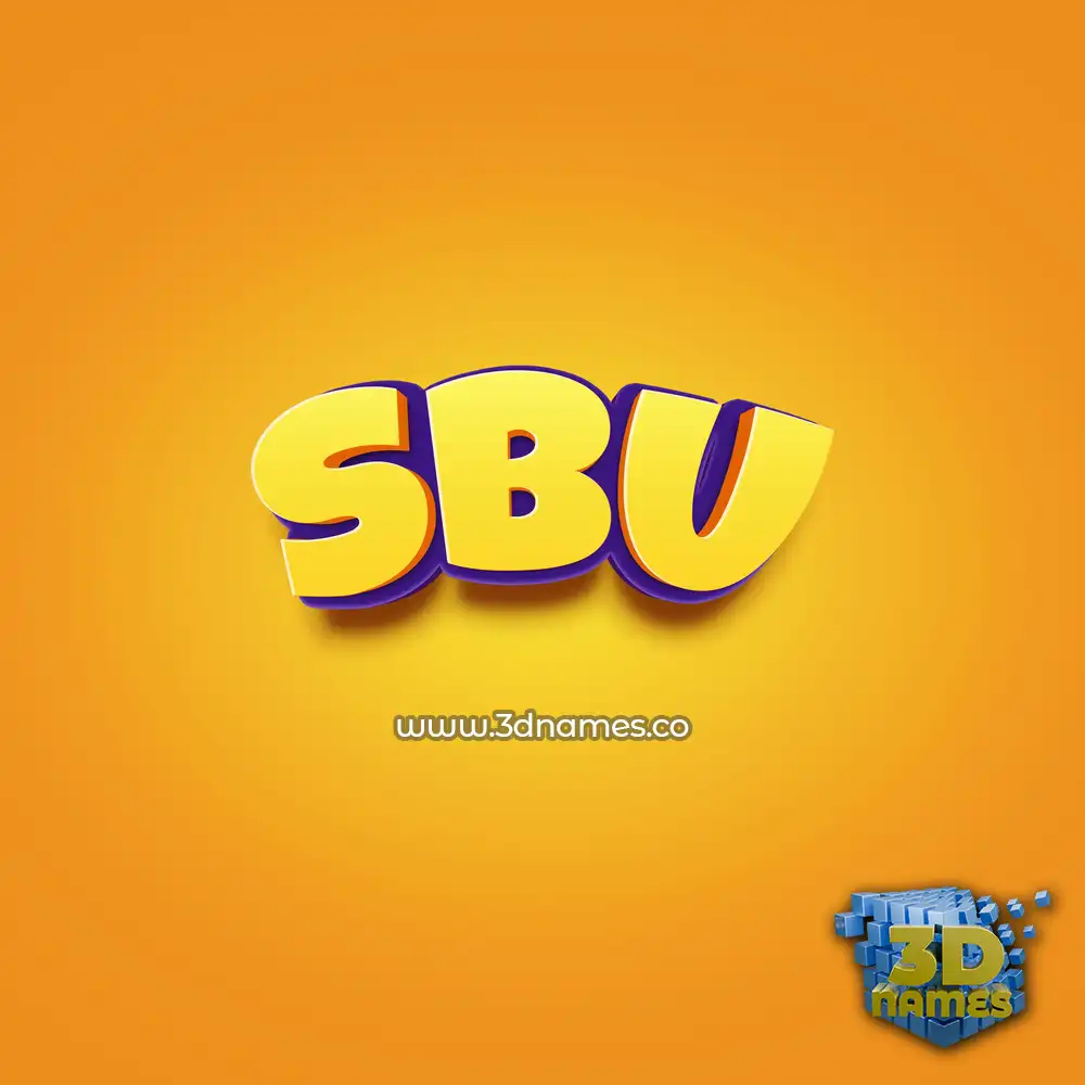 sbu in Orange Toon style - 3D name wallpaper