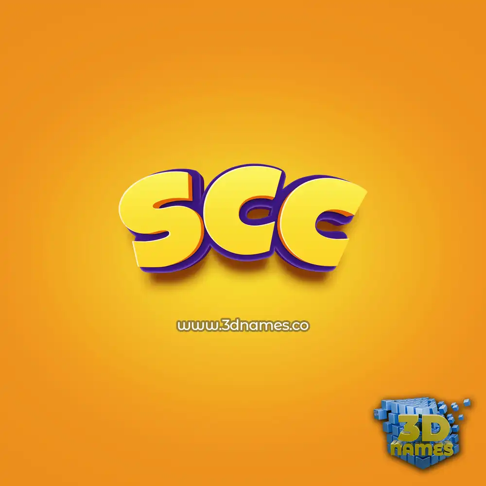 scc in Orange Toon style - 3D name wallpaper