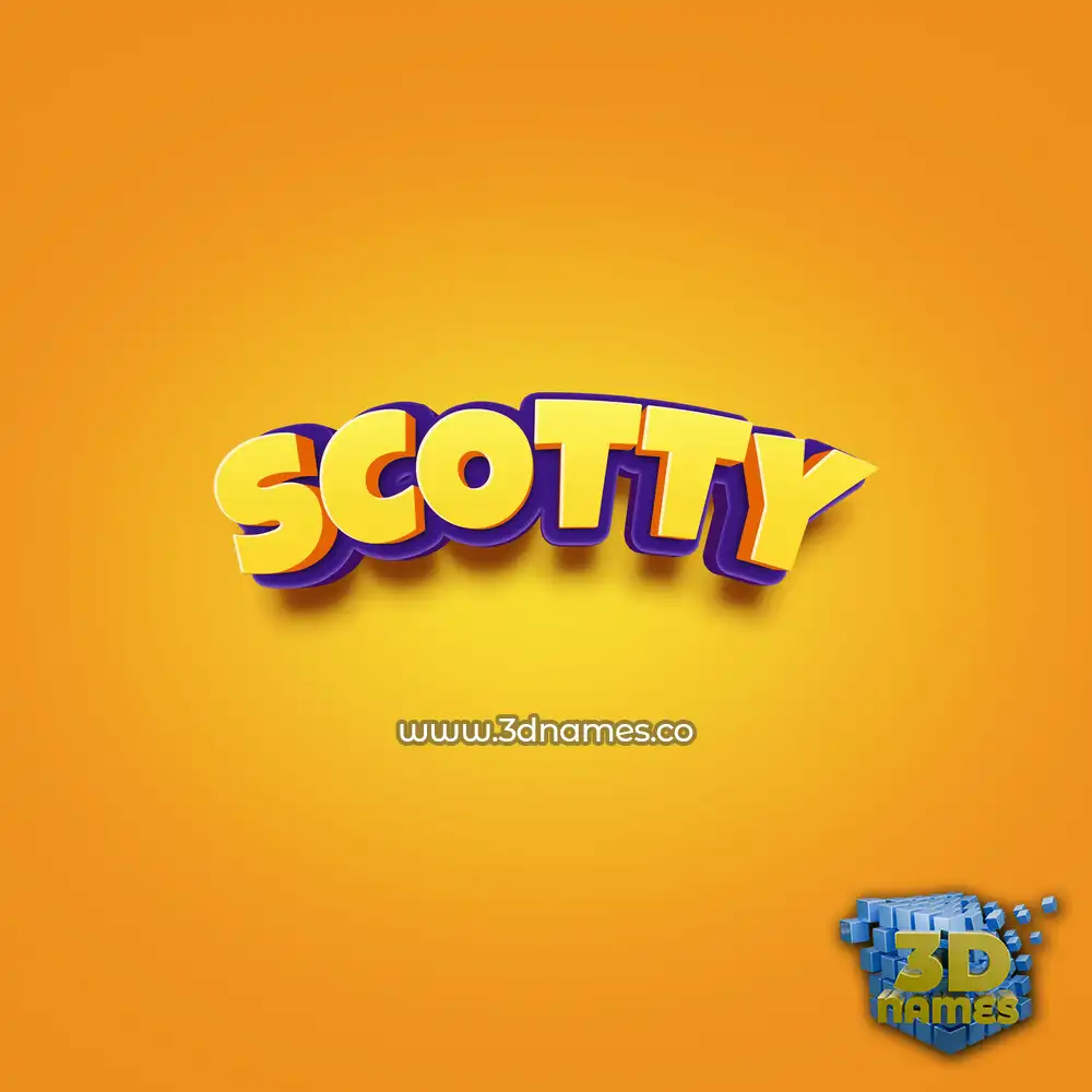 scotty in Orange Toon style - 3D name wallpaper