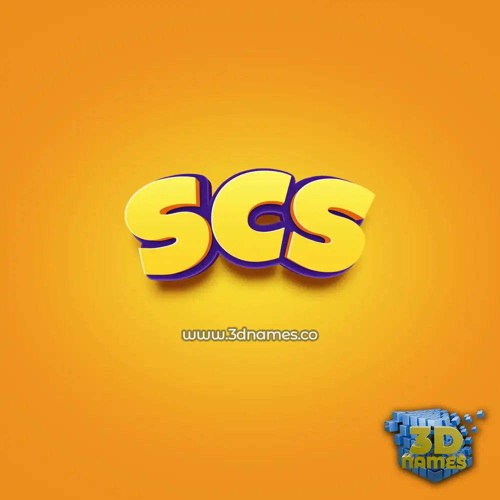 scs in Orange Toon style - 3D name wallpaper