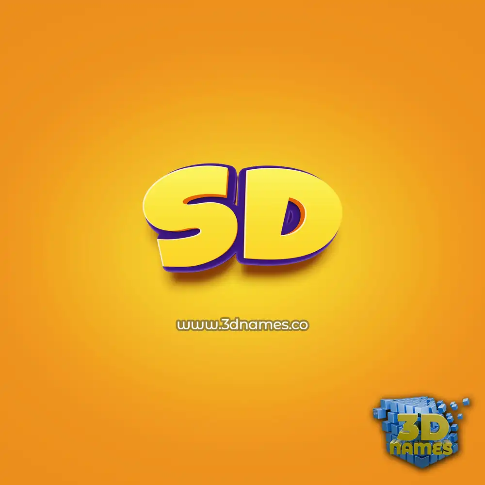 sd in Orange Toon style - 3D name wallpaper