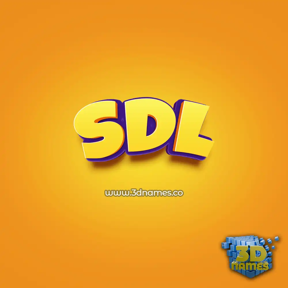 sdl in Orange Toon style - 3D name wallpaper