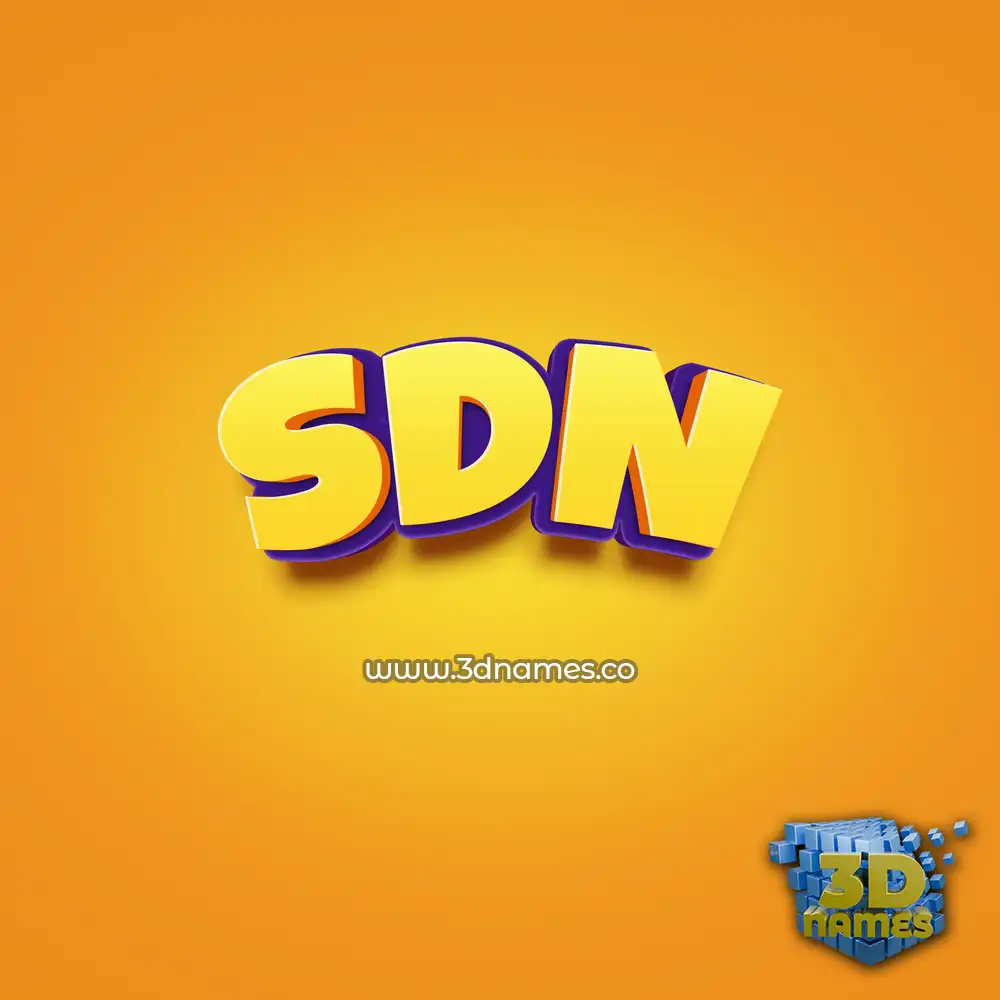sdn in Orange Toon style - 3D name wallpaper