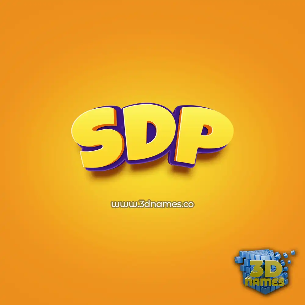 sdp in Orange Toon style - 3D name wallpaper