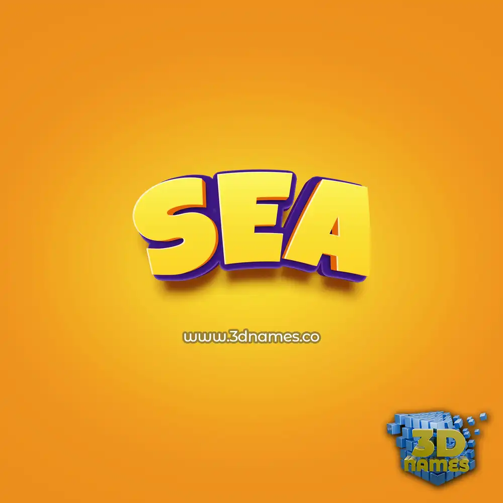 sea in Orange Toon style - 3D name wallpaper