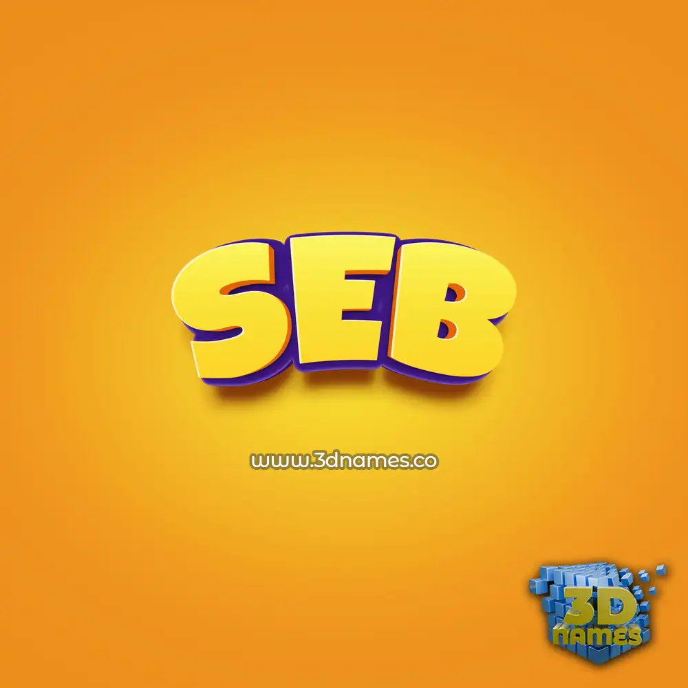 seb in Orange Toon style - 3D name wallpaper