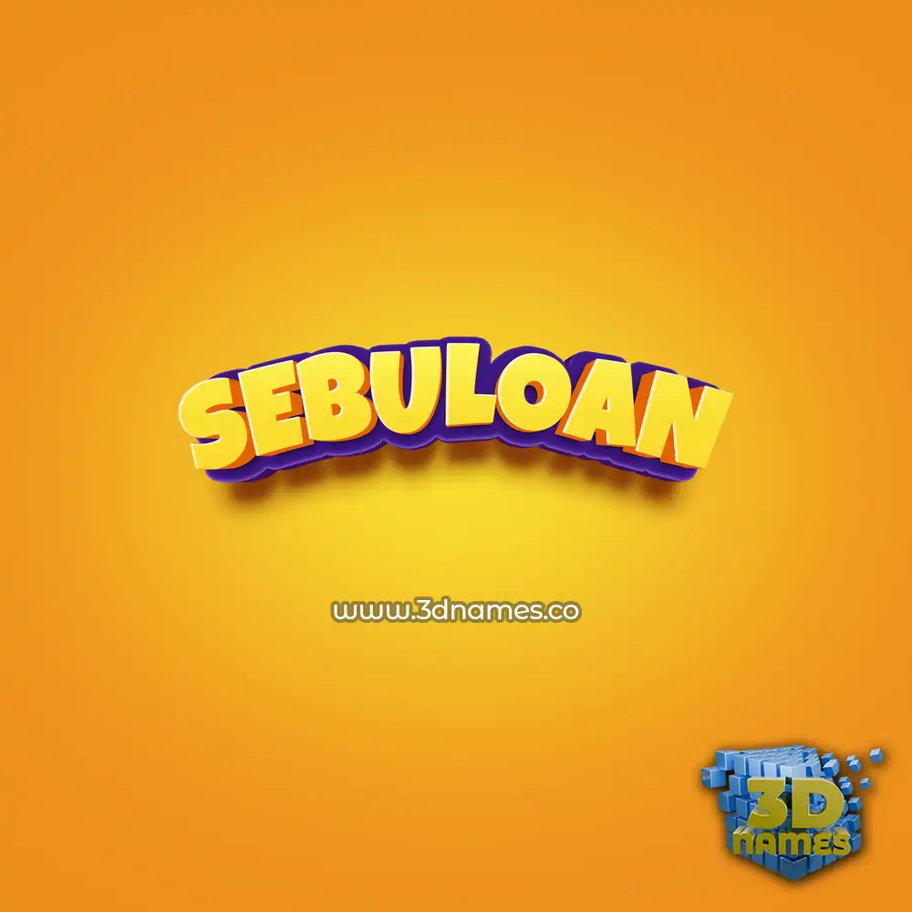 sebuloan in Orange Toon style - 3D name wallpaper