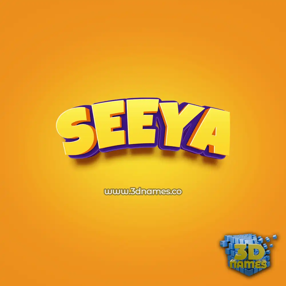seeya in Orange Toon style - 3D name wallpaper
