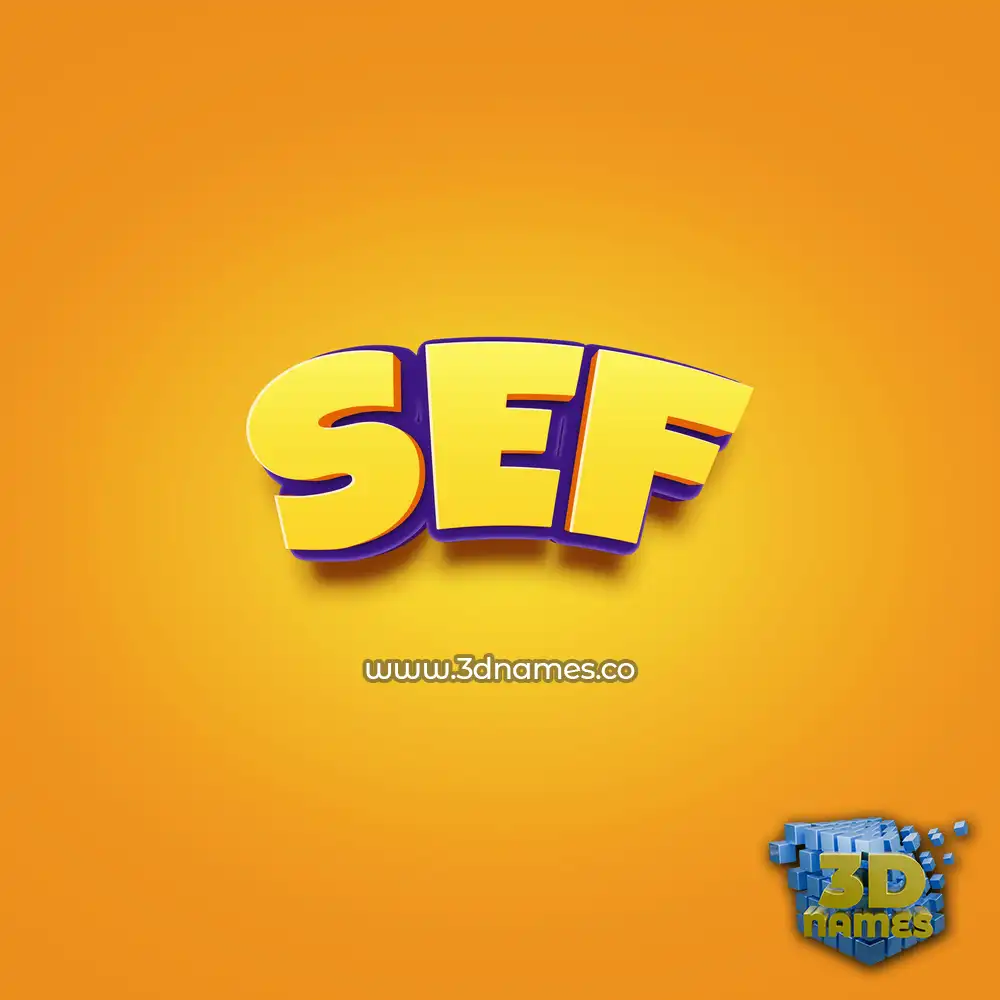 sef in Orange Toon style - 3D name wallpaper