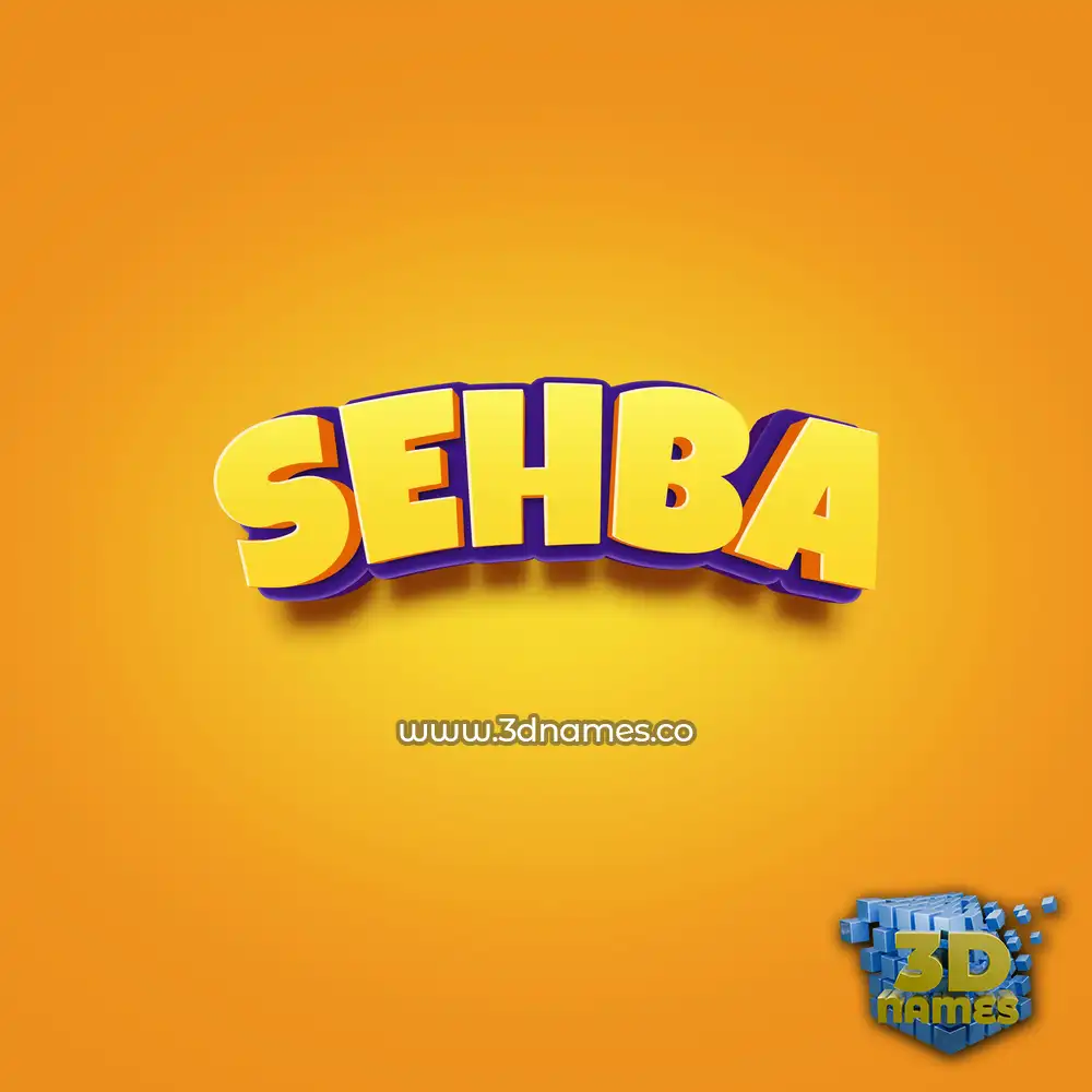 sehba in Orange Toon style - 3D name wallpaper
