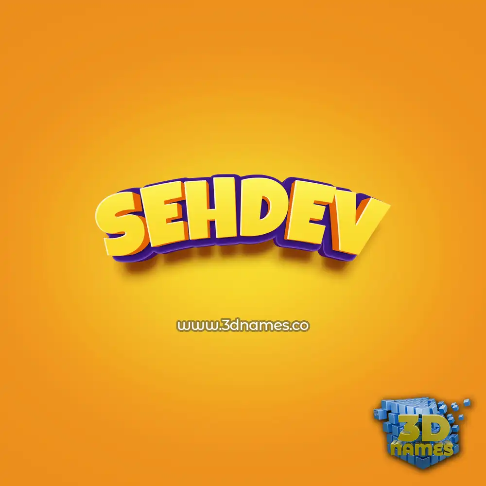 sehdev in Orange Toon style - 3D name wallpaper