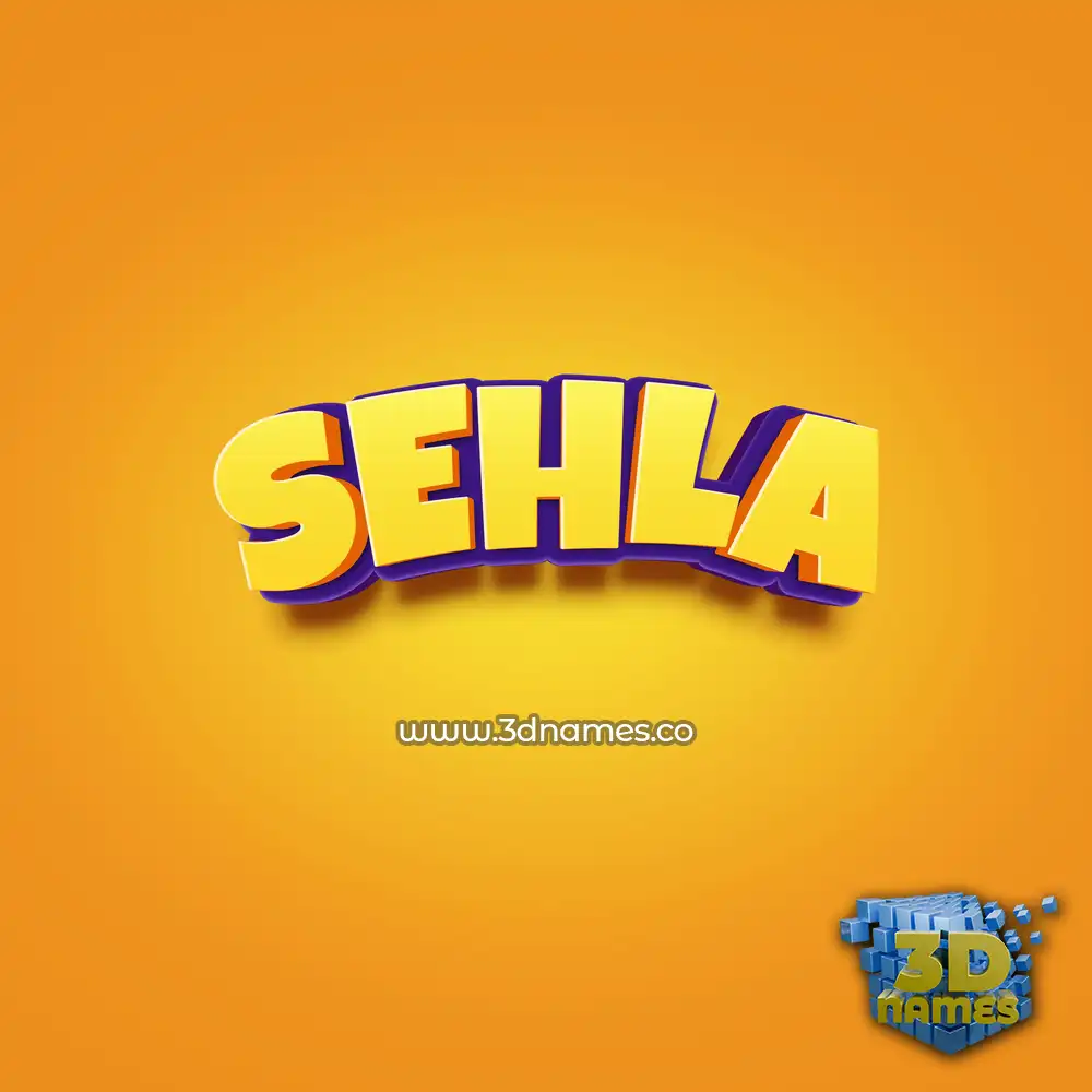 sehla in Orange Toon style - 3D name wallpaper
