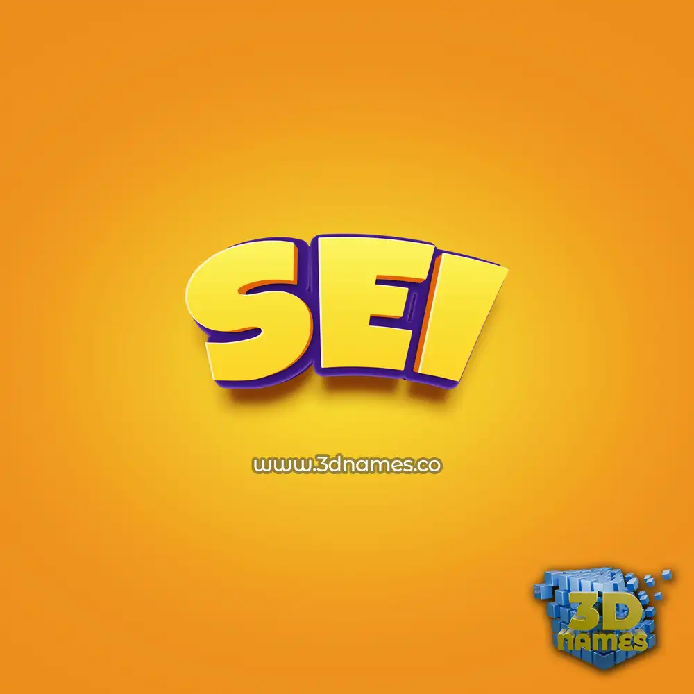 sei in Orange Toon style - 3D name wallpaper