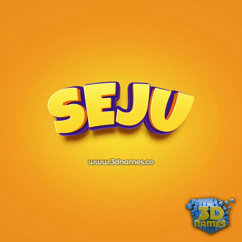 seju in Orange Toon style - 3D name wallpaper