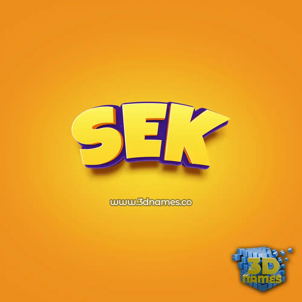 sek in Orange Toon style - 3D name wallpaper