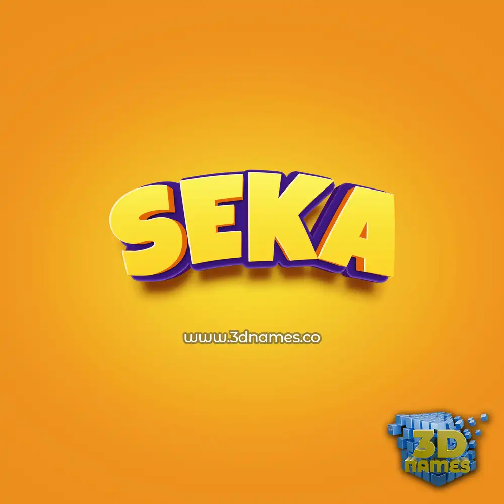 seka in Orange Toon style - 3D name wallpaper