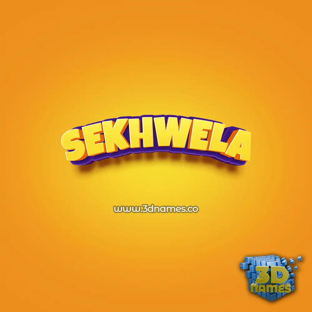 sekhwela in Orange Toon style - 3D name wallpaper
