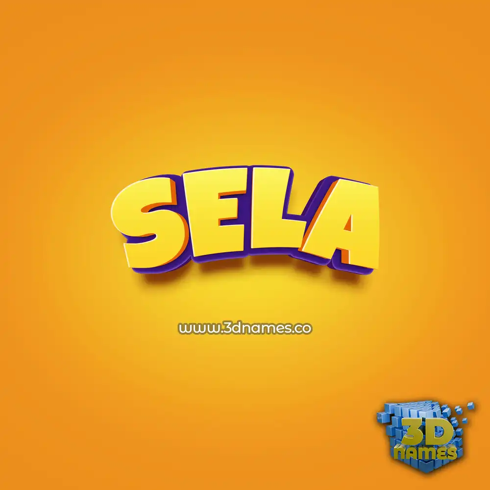 sela in Orange Toon style - 3D name wallpaper