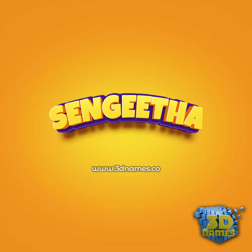 sengeetha in Orange Toon style - 3D name wallpaper