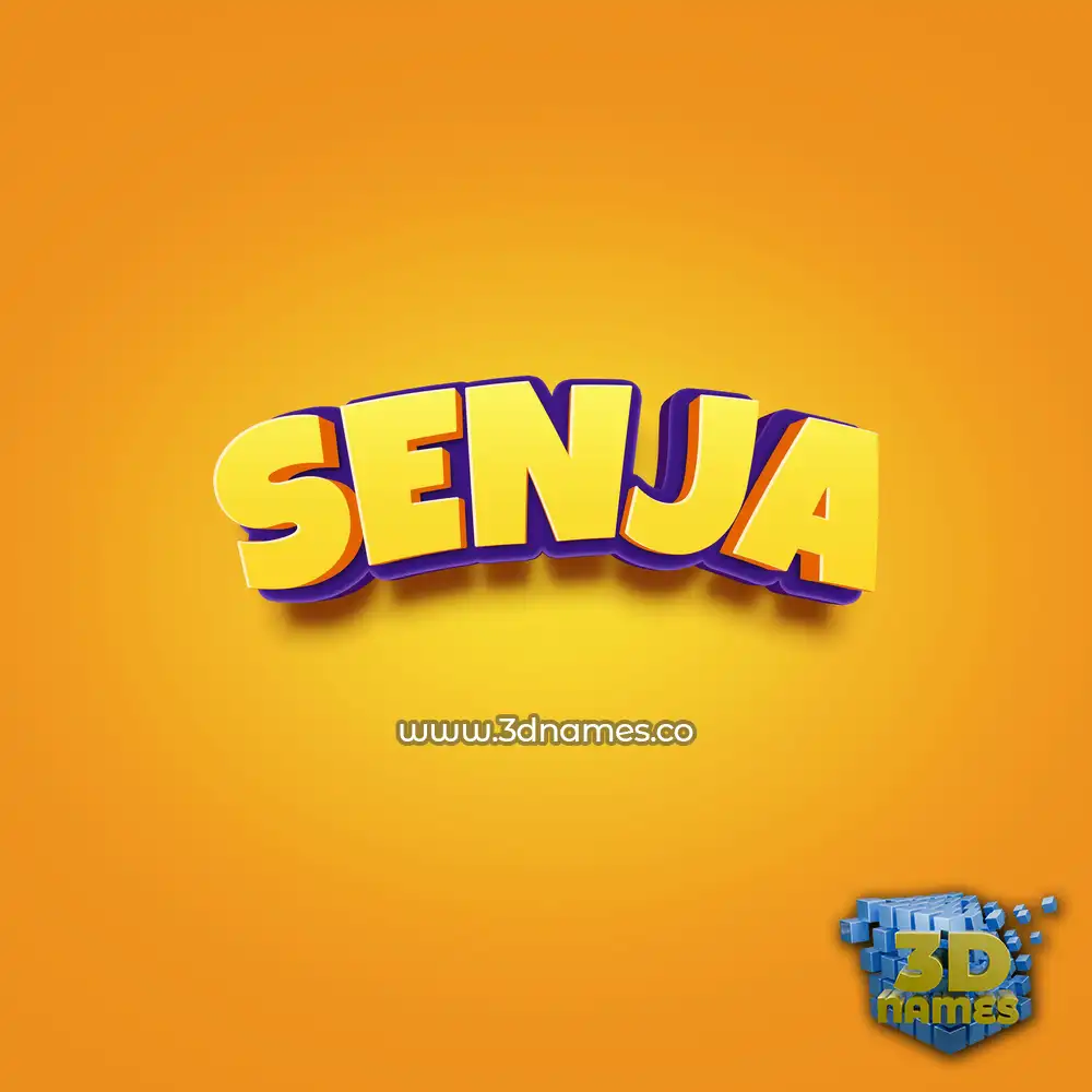 senja in Orange Toon style - 3D name wallpaper