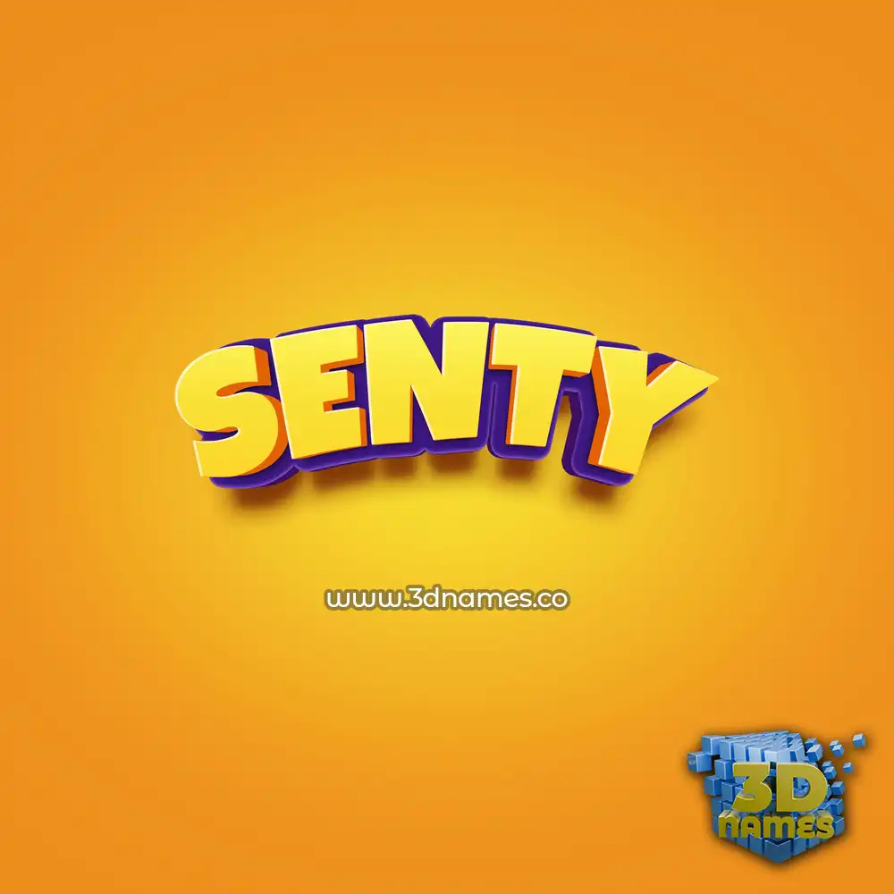 senty in Orange Toon style - 3D name wallpaper