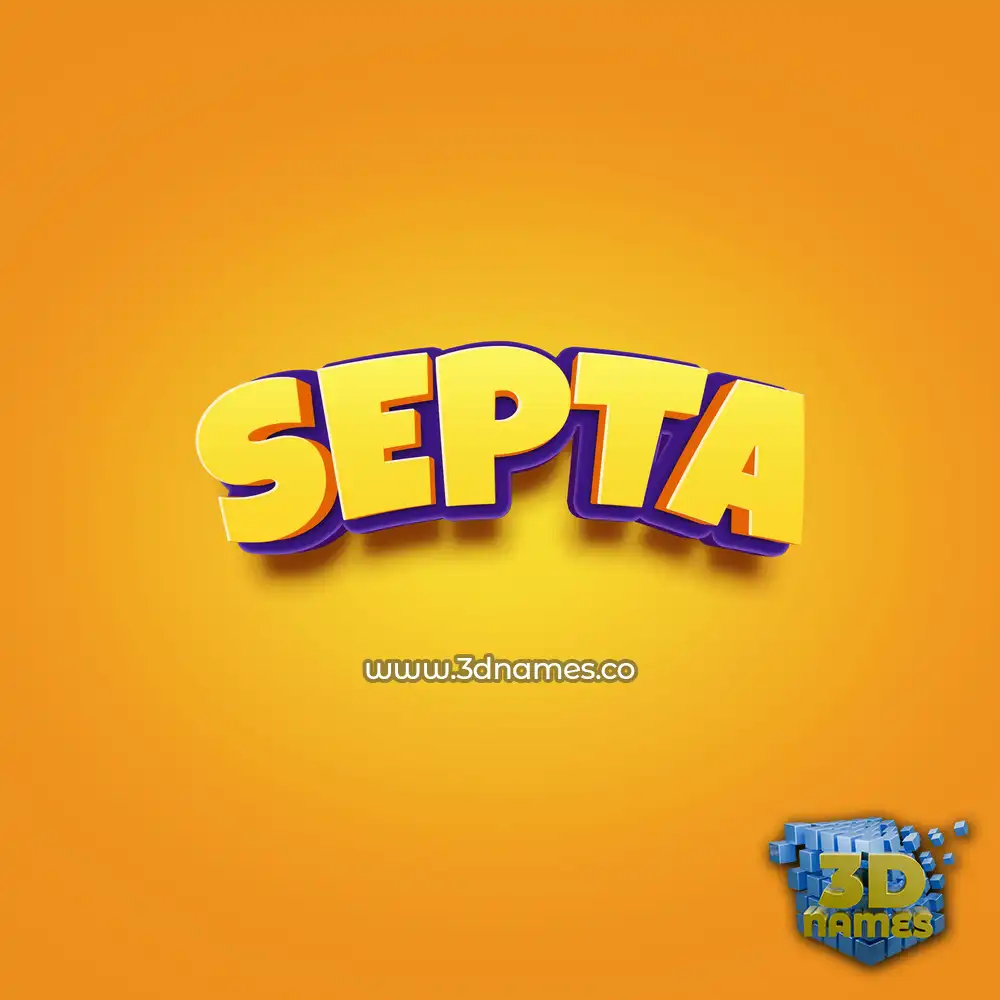 septa in Orange Toon style - 3D name wallpaper