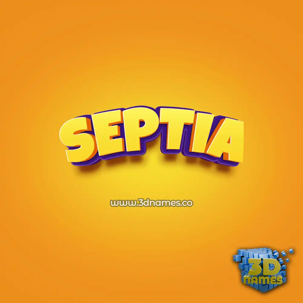 septia in Orange Toon style - 3D name wallpaper
