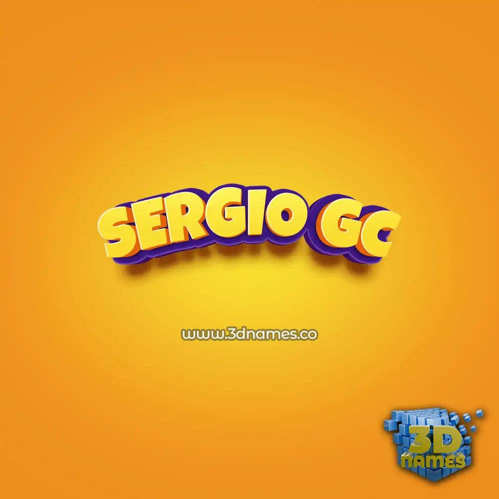 sergio gc in Orange Toon style - 3D name wallpaper