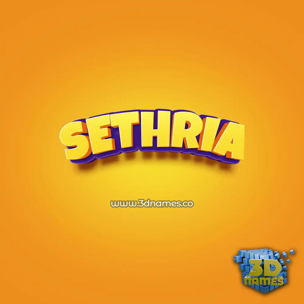 sethria in Orange Toon style - 3D name wallpaper