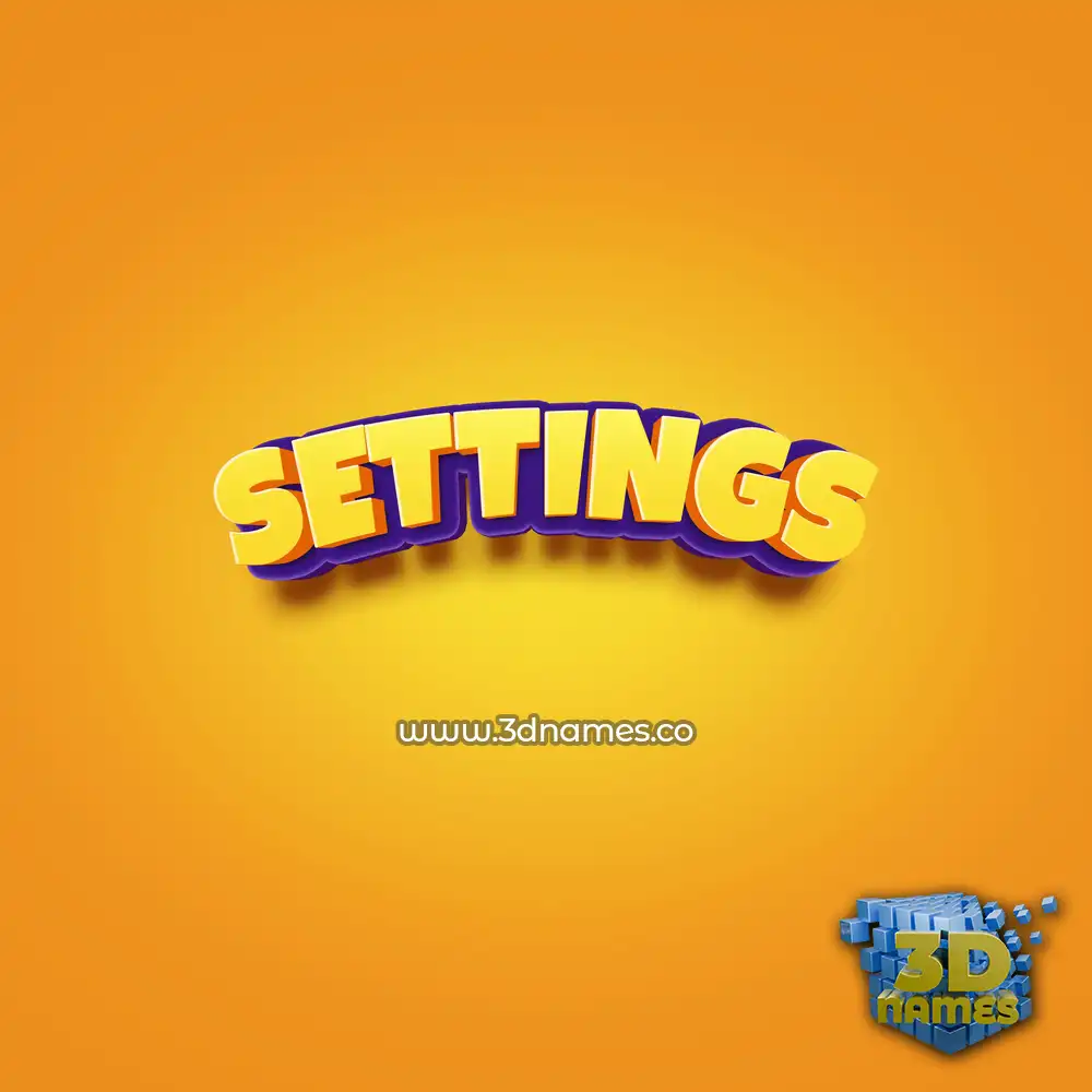 settings in Orange Toon style - 3D name wallpaper