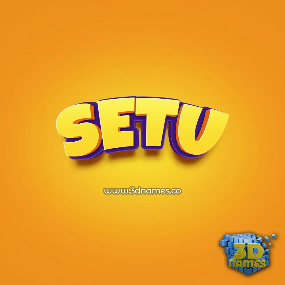setu in Orange Toon style - 3D name wallpaper