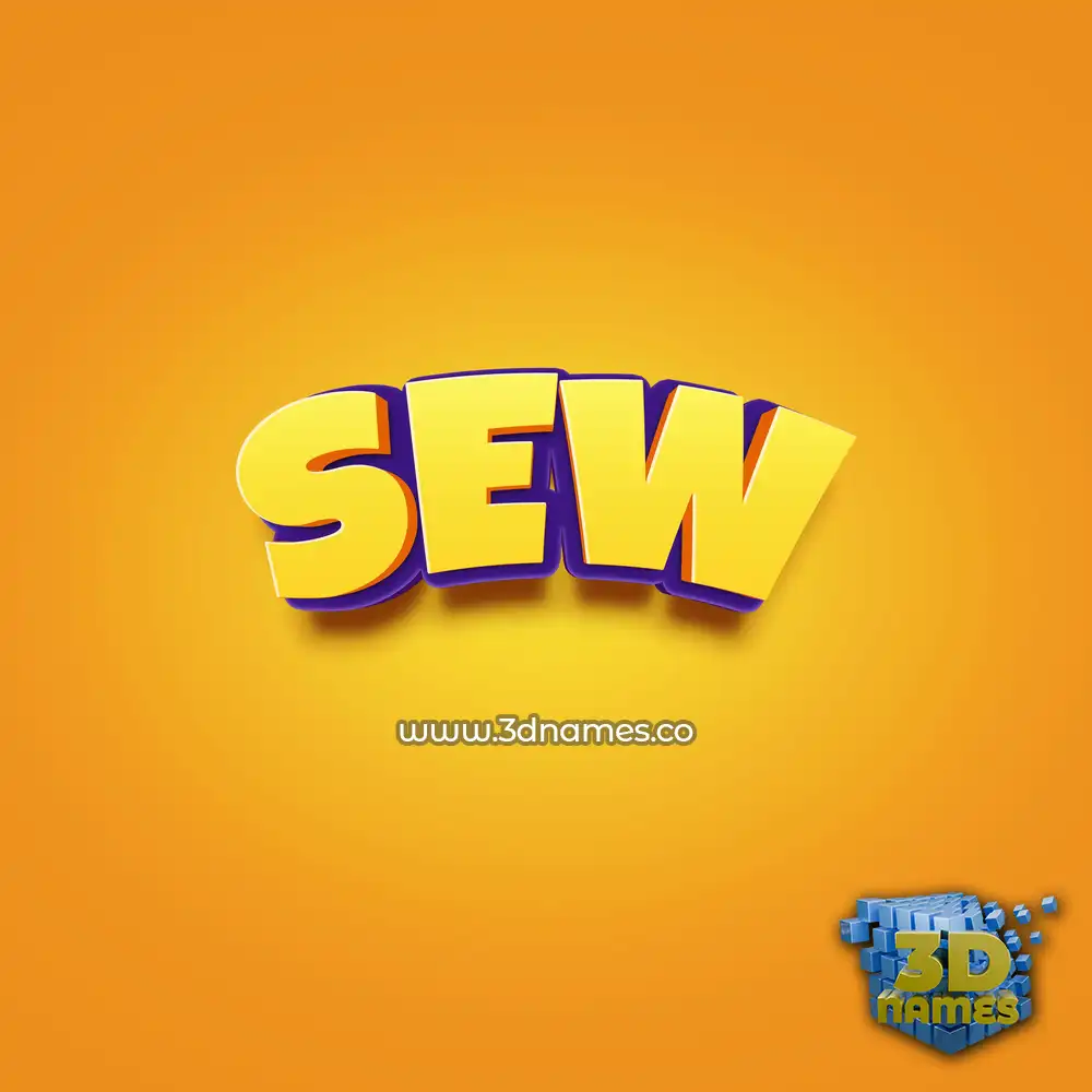 sew in Orange Toon style - 3D name wallpaper