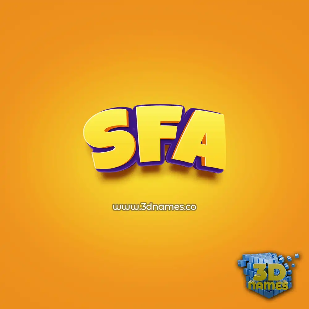 sfa in Orange Toon style - 3D name wallpaper
