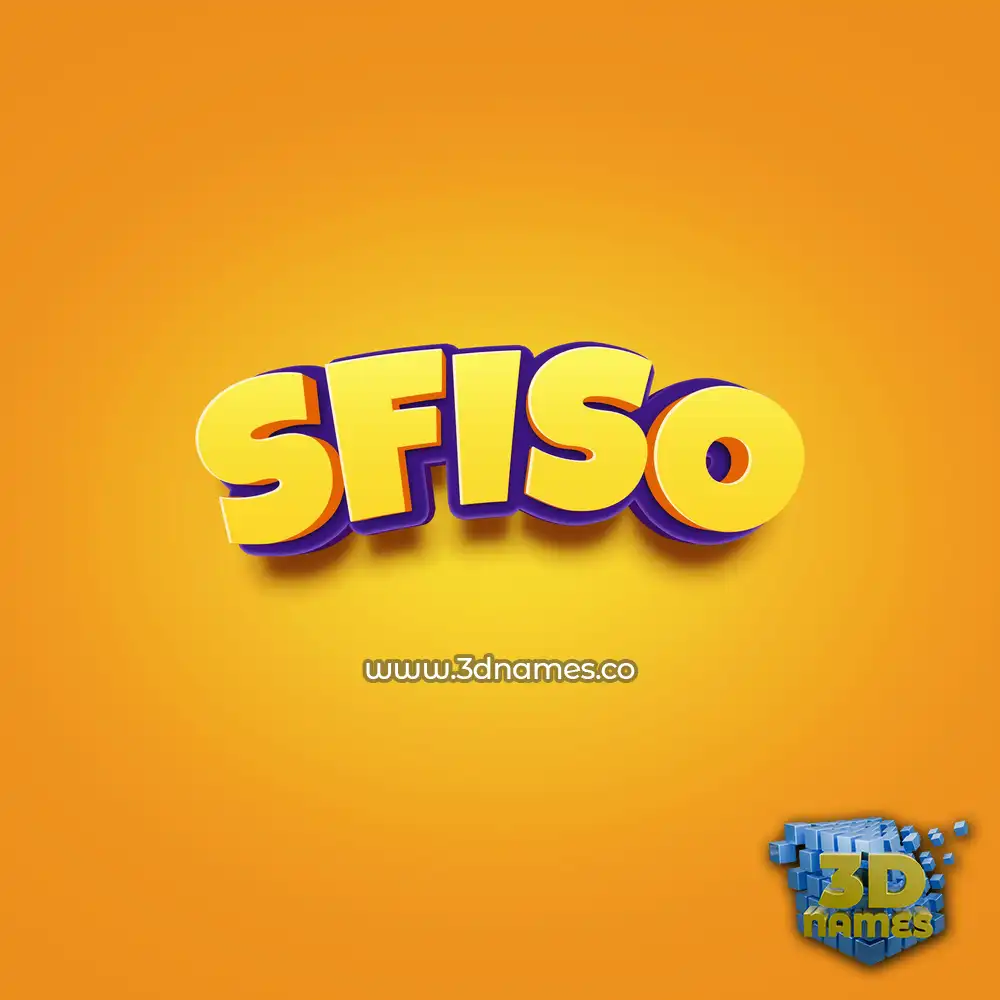 sfiso in Orange Toon style - 3D name wallpaper