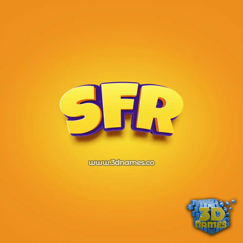 sfr in Orange Toon style - 3D name wallpaper