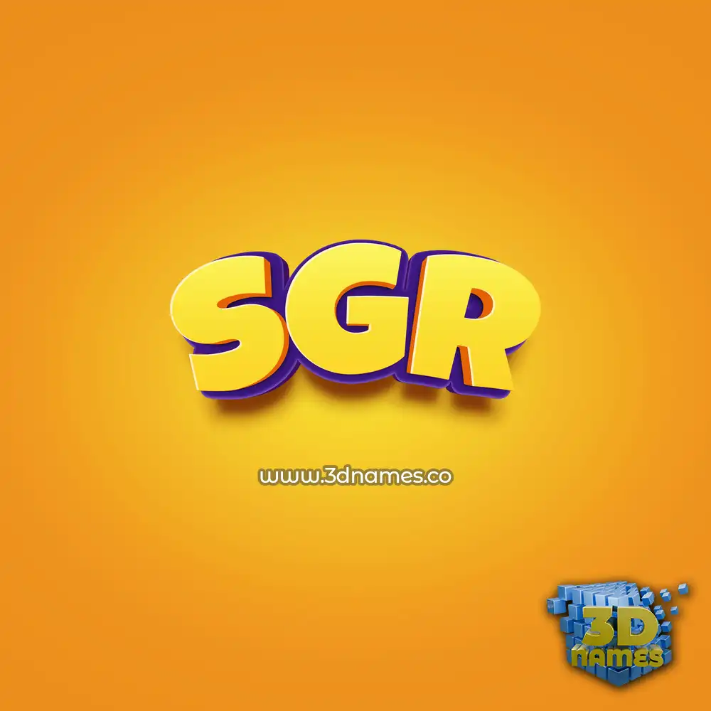 sgr in Orange Toon style - 3D name wallpaper