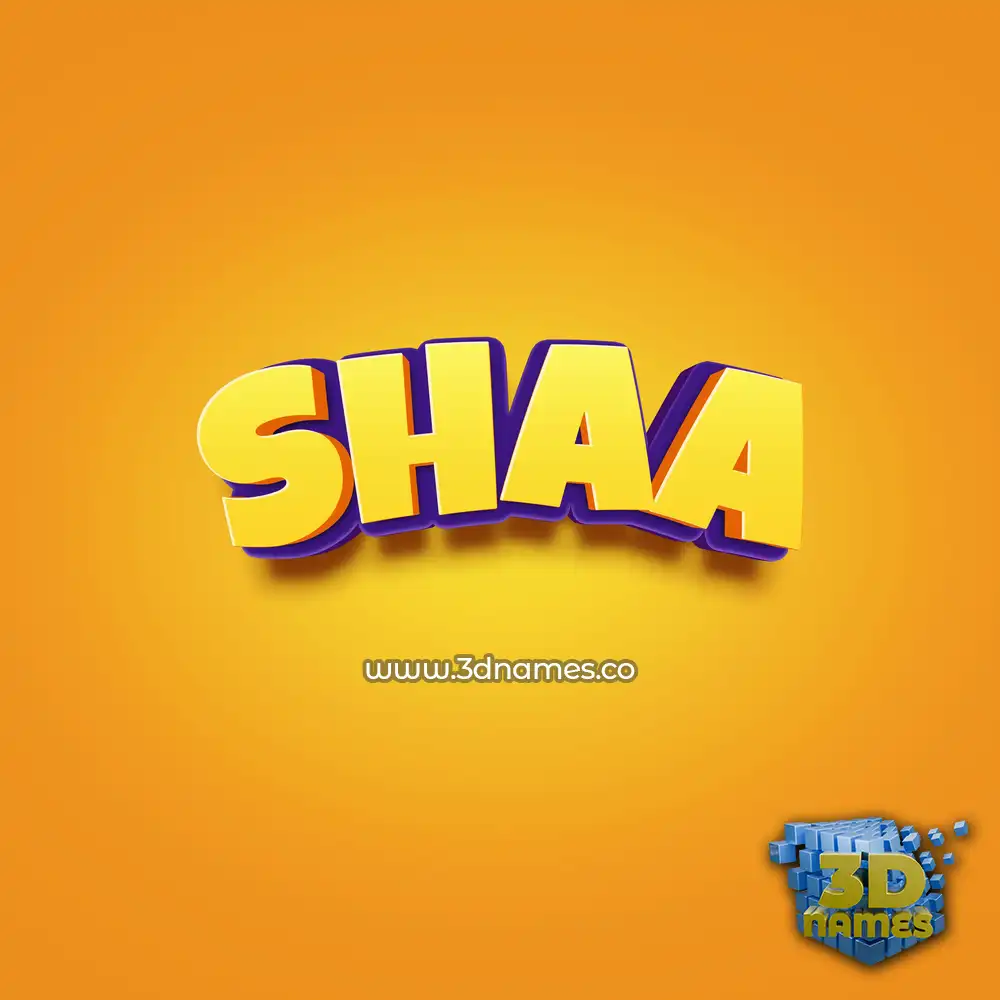 shaa in Orange Toon style - 3D name wallpaper