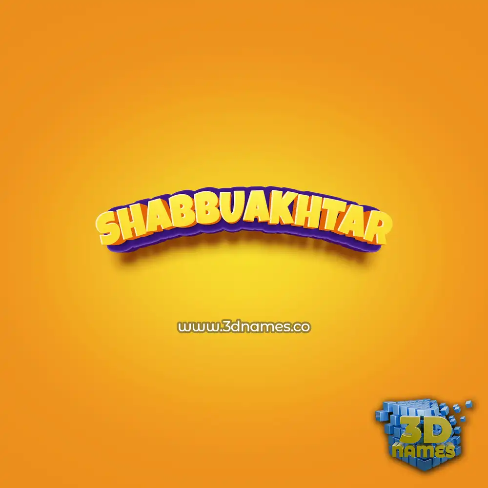 shabbuakhtar in Orange Toon style - 3D name wallpaper