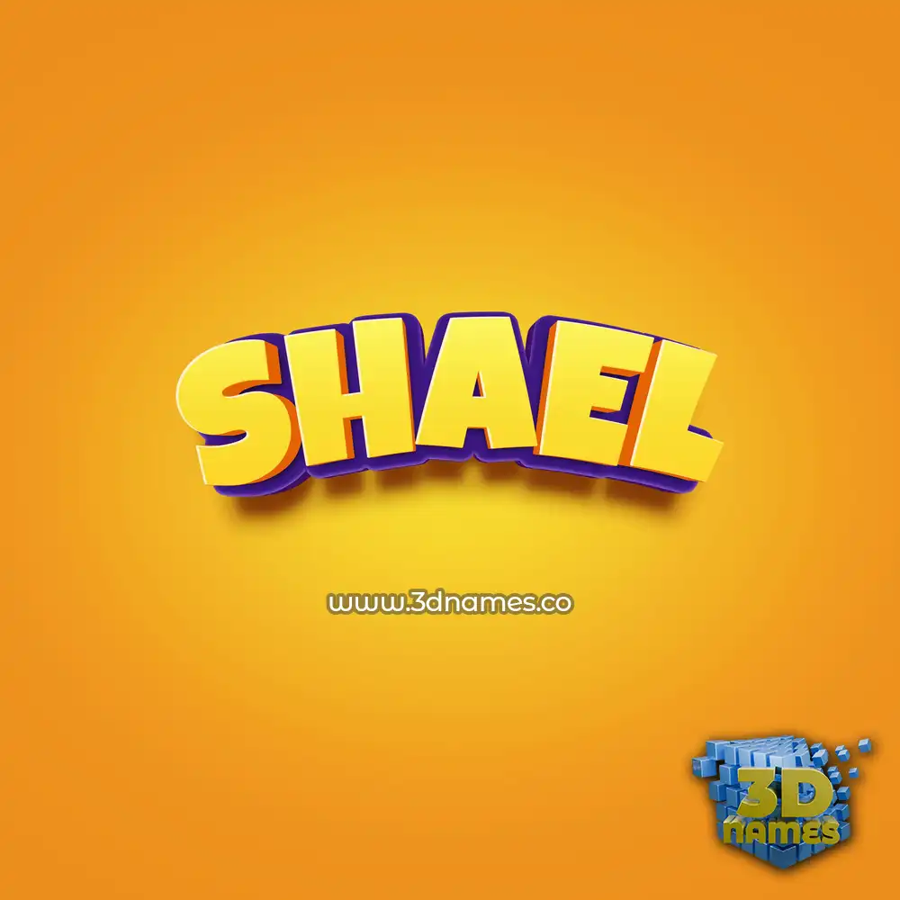 shael in Orange Toon style - 3D name wallpaper