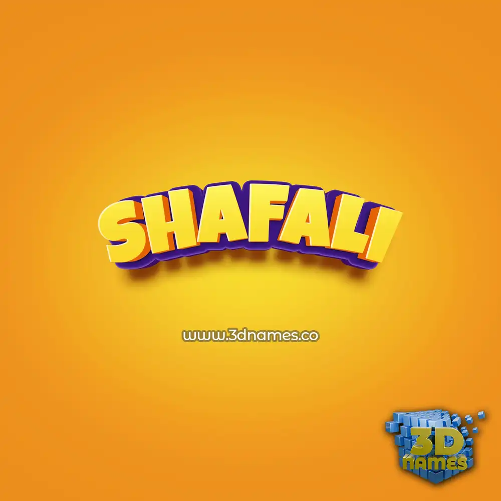 shafali in Orange Toon style - 3D name wallpaper