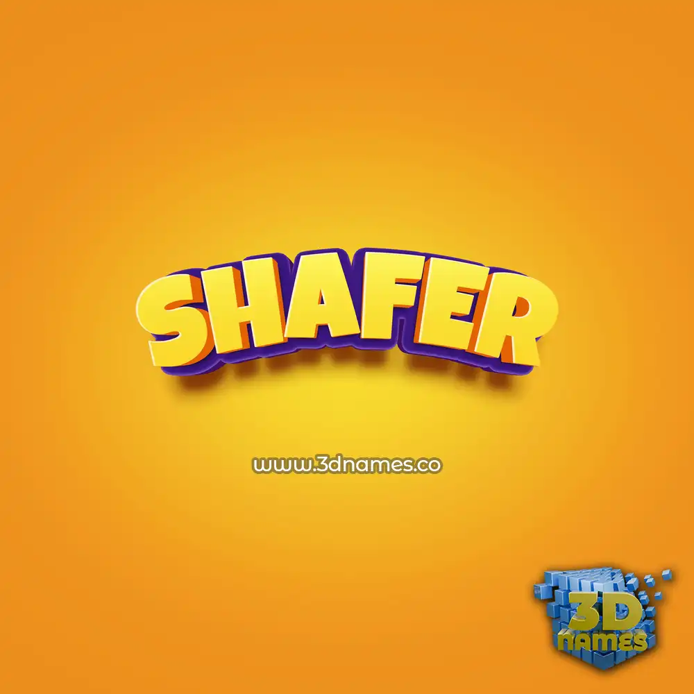 shafer in Orange Toon style - 3D name wallpaper