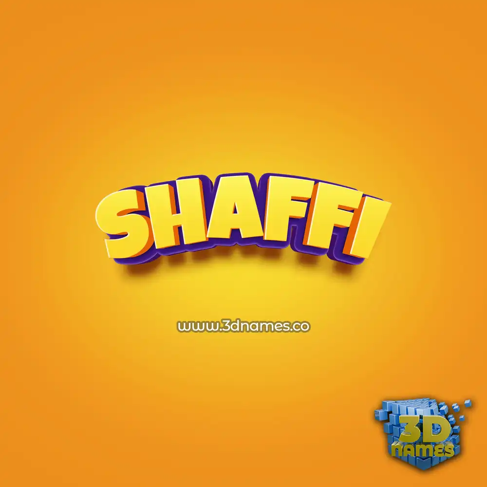 shaffi in Orange Toon style - 3D name wallpaper