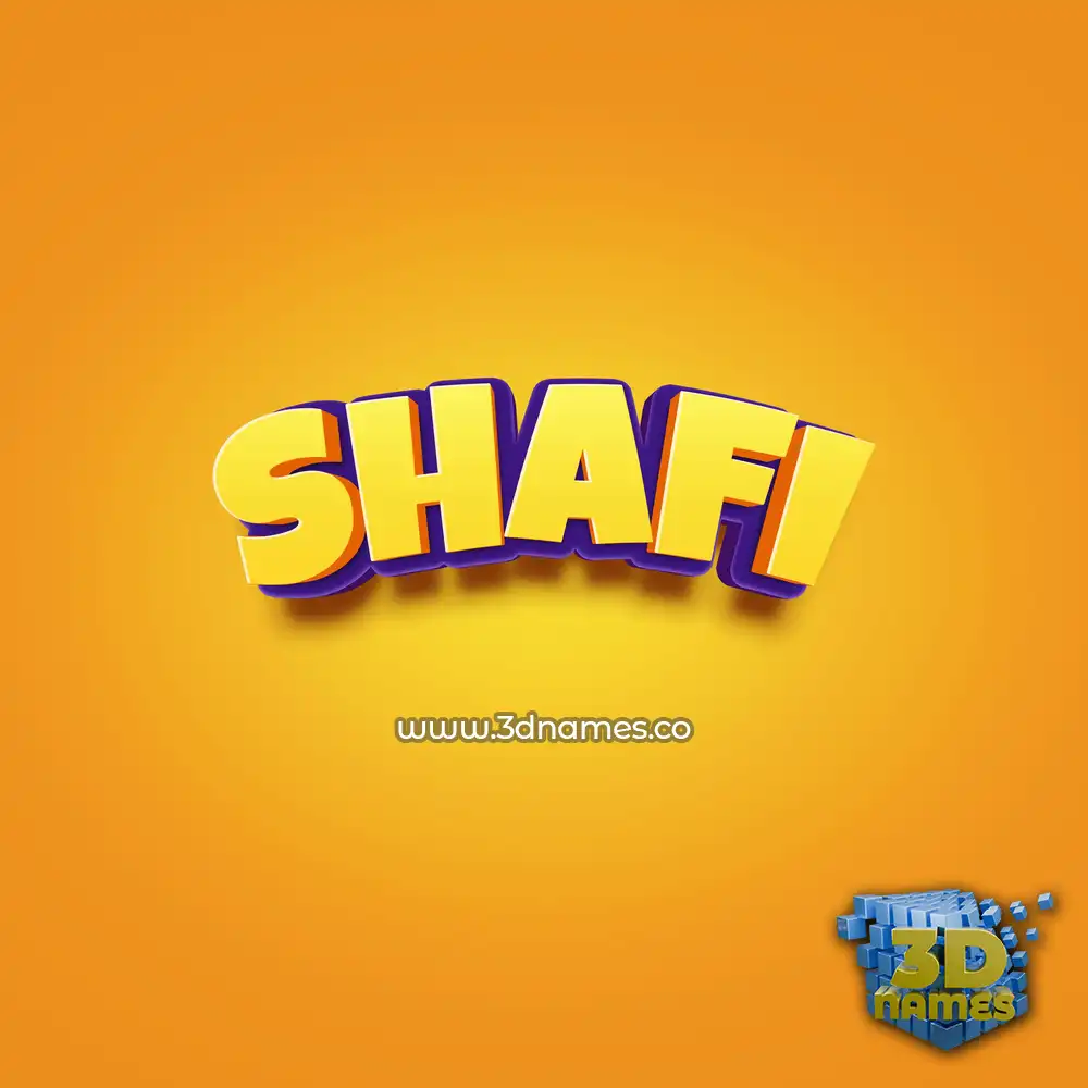 shafi in Orange Toon style - 3D name wallpaper